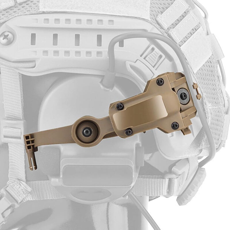 Let Me Be Free-Angle Tactical Headset Rail Mount Compatible with Peltor Comtac Headset Adapter On Team Wendy EXFIL/Flux M-Lok/Ops-Core Fast Arc Rail Adapter, Airsoft Helmet Accessory for Comtac Ⅲ,Ⅱ,Ⅳ,Ⅴ,Ⅵ(Tan) - Image 1